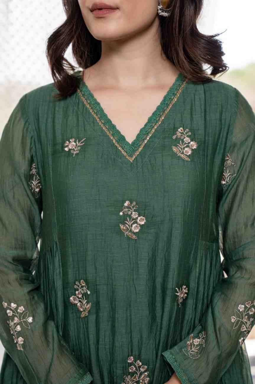 Chanderi Gadhwal Dupatta Set
