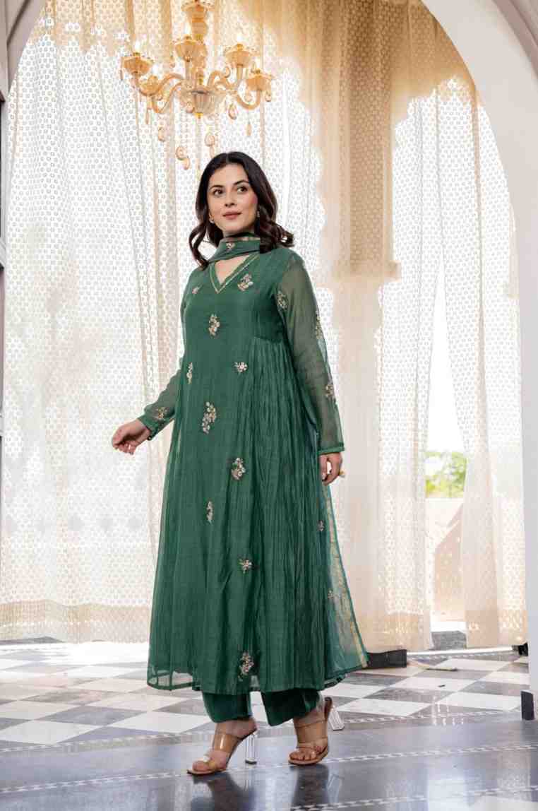 Embroidered Kurta Set with Dupatta