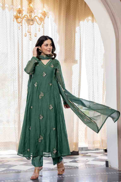 Women's Chanderi Silk Kurta Set
