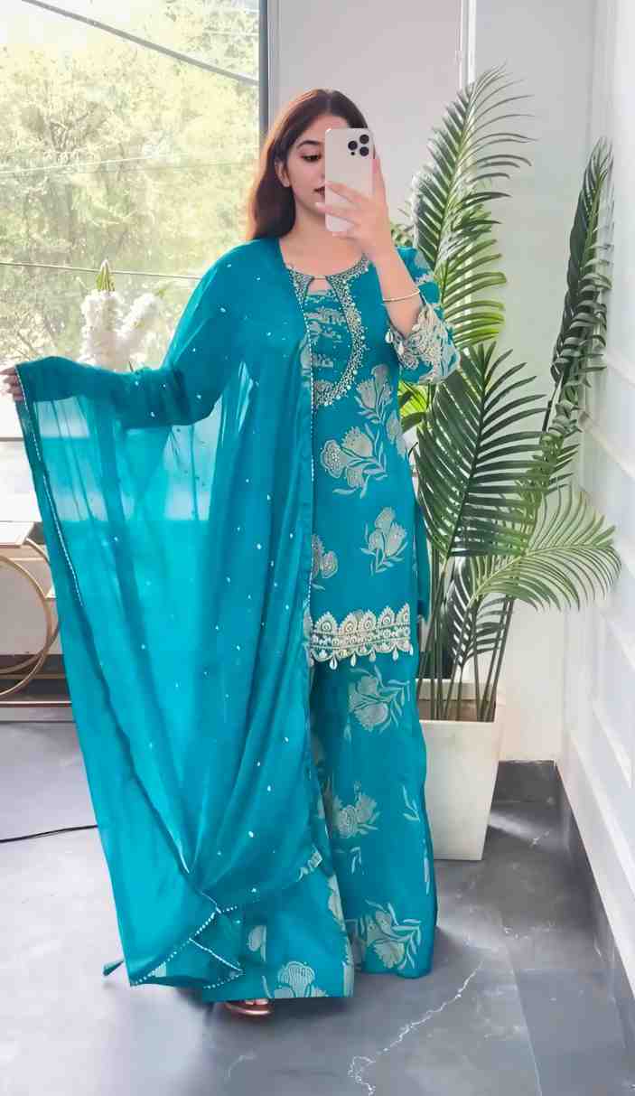 Women's Embroidered Sharara Suit