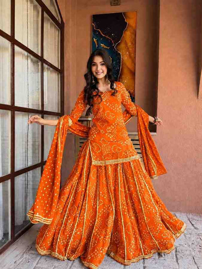 Festive Georgette Plazzo Dress