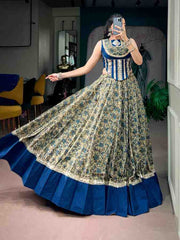 Navratri Chanderi Cotton Lehenga Set