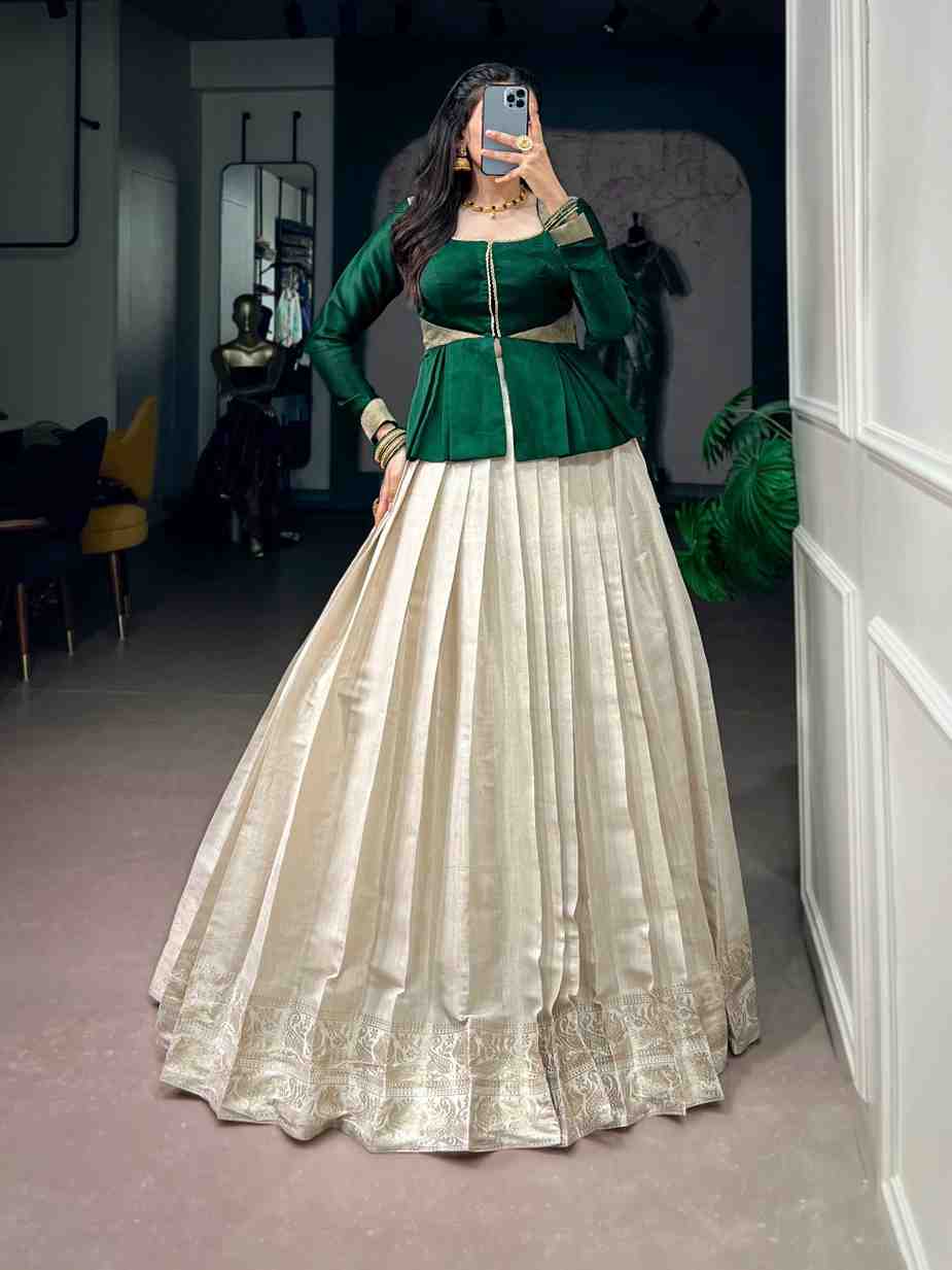 Kanchipuram Lehenga with Satin Silk Top
