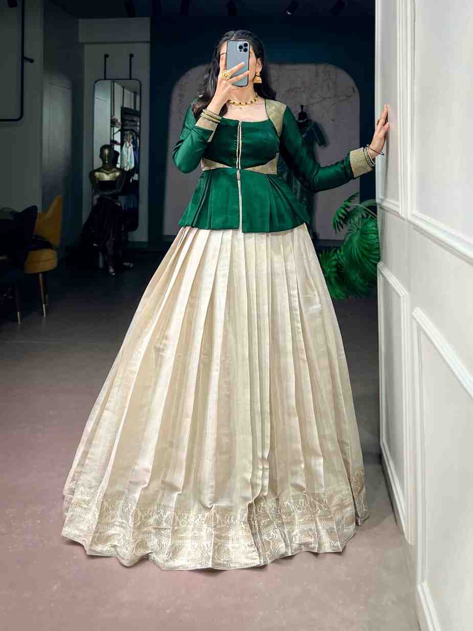 Zari Weaving Lehenga Set