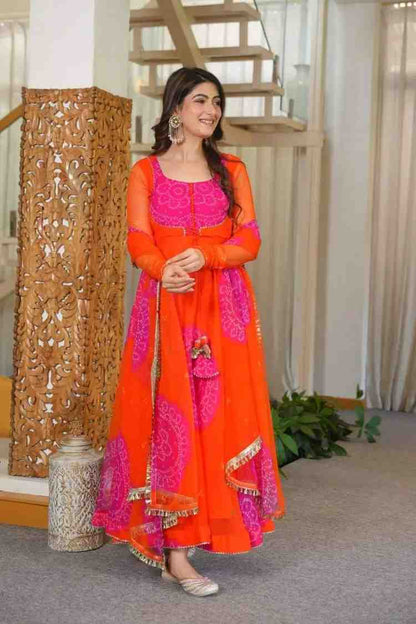Faux Georgette Anarkali Suit Set
