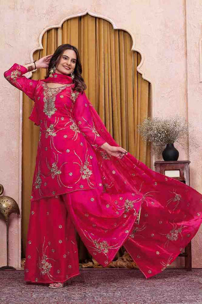 Embroidered Fendy Silk Outfit