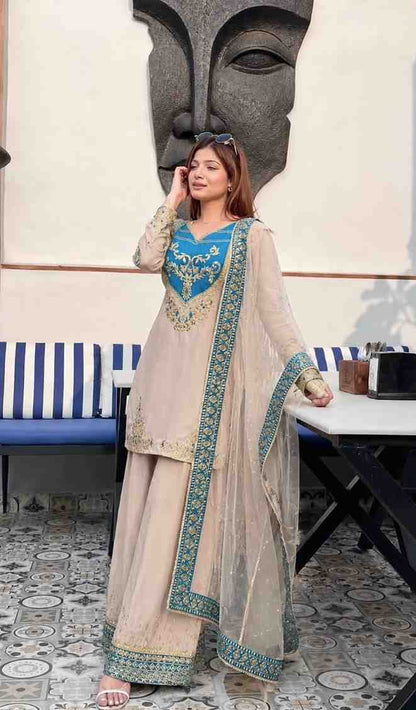 Designer Cotton Suit with Dupatta