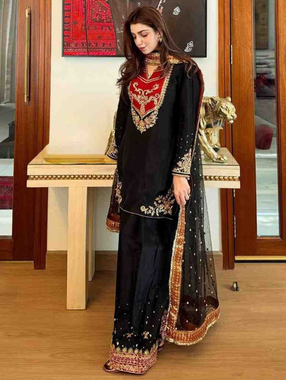 Sequins Work Plazzo Suit