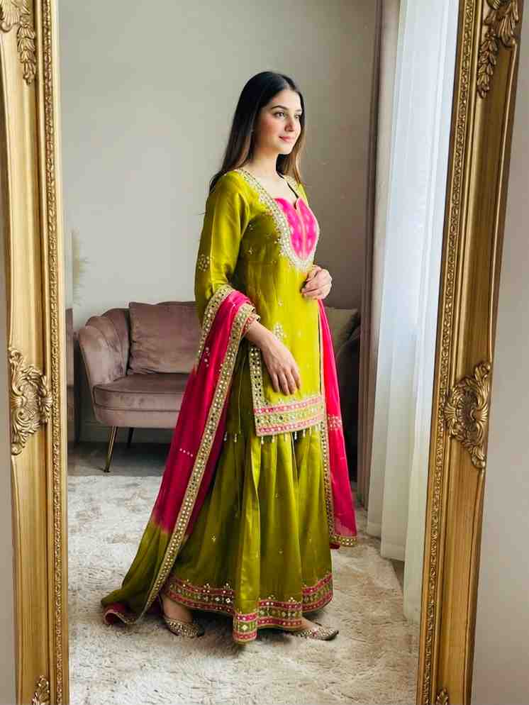 Embroidered Mirror Work Suit