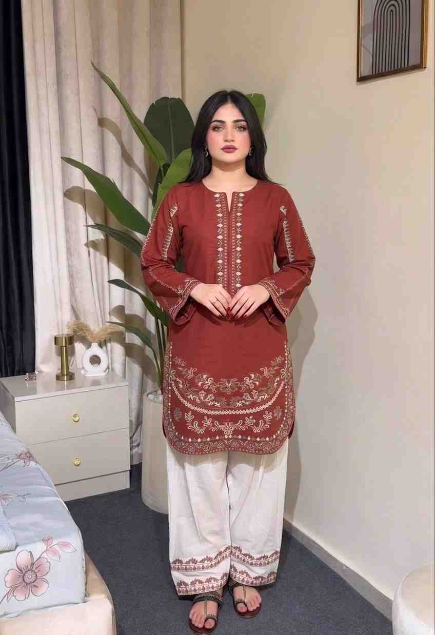 “Festive wear kurti palazzo set for women in premium fabric with embroidery”