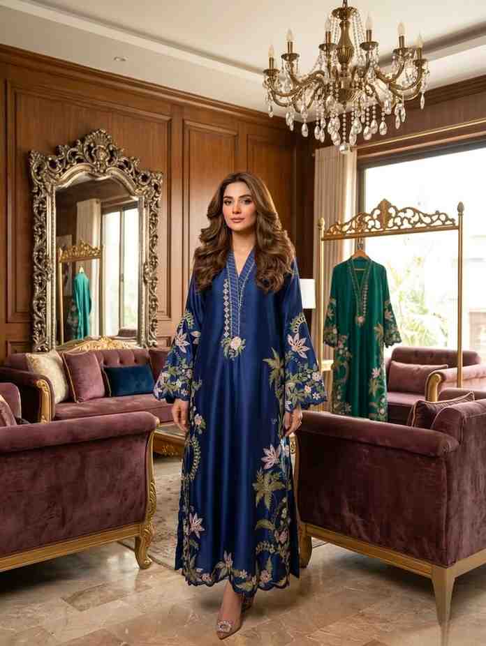 Elegant party wear women salwar suit in navy blue