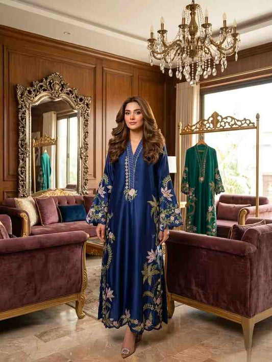 Elegant party wear women salwar suit in navy blue