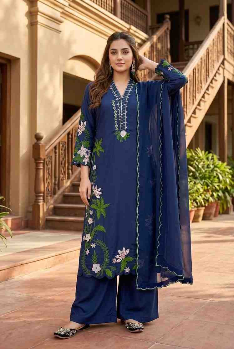 Festive wear kurta palazzo set with embroidered dupatta