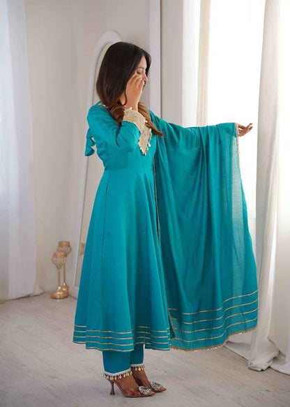 Embroidered Gown with Pant