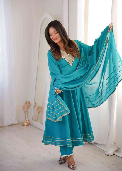 Roman Gown with Pant and Dupatta