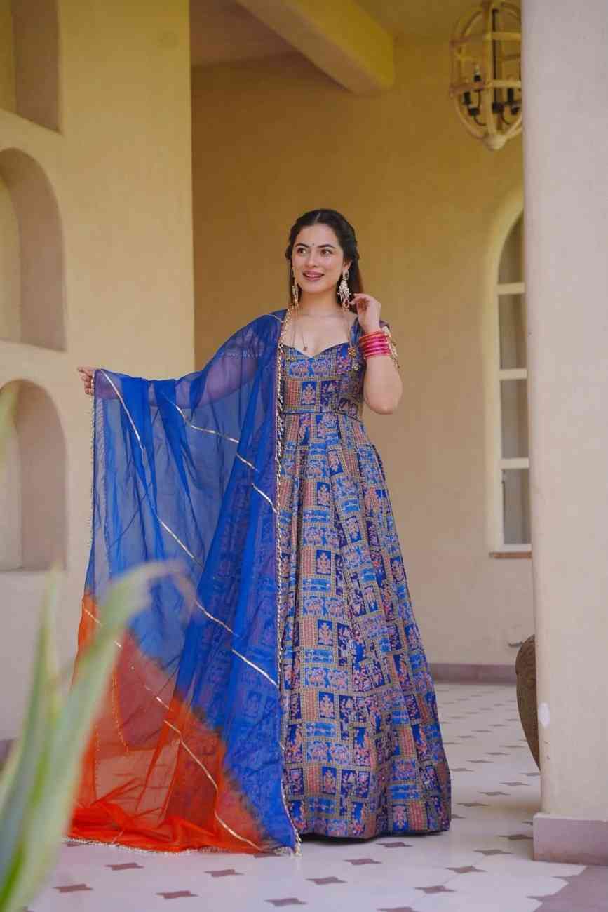 Organza Dupatta Anarkali Set