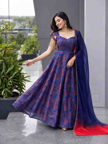 Women's Digital Print Anarkali Gown