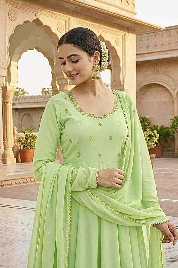 Women's Georgette Embroidered Gown Set
