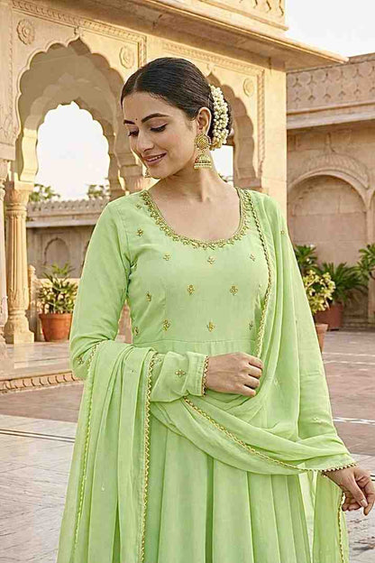Women's Georgette Embroidered Gown Set