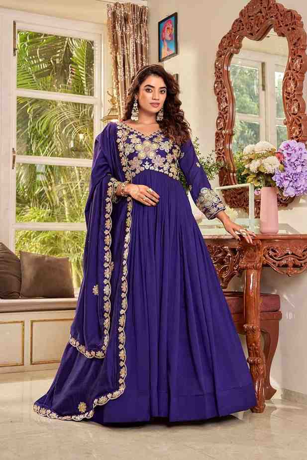 Designer ethnic gown with dupatta