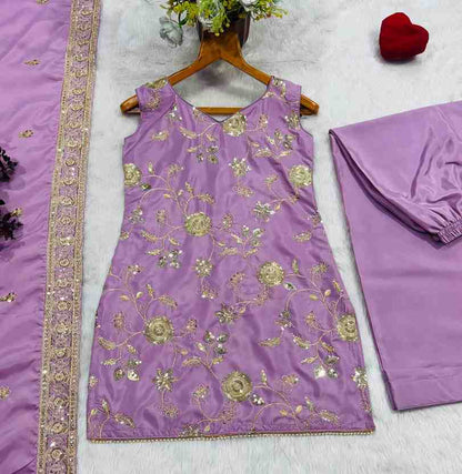 Designer diamond silk sharara set with embroidery work
