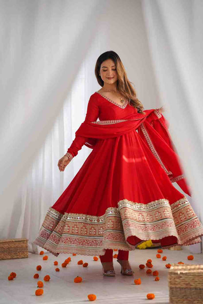 Designer Gown with Embroidered Dupatta