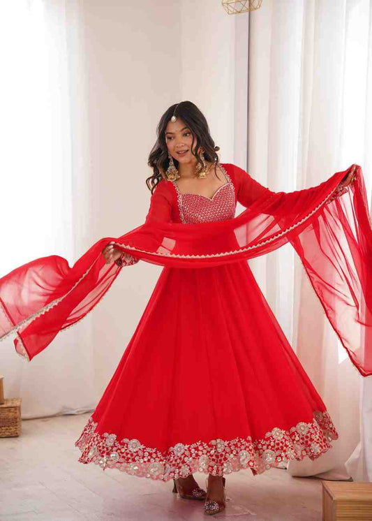 Women's Embroidered Anarkali Set