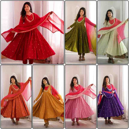 Roman Silk Embroidered Anarkali