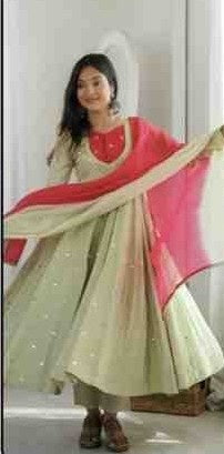 Anarkali Gown with Roman Silk Bottom