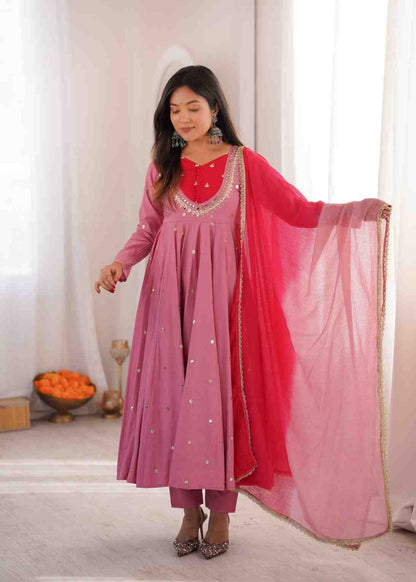 Roman Silk Gown with Dupatta