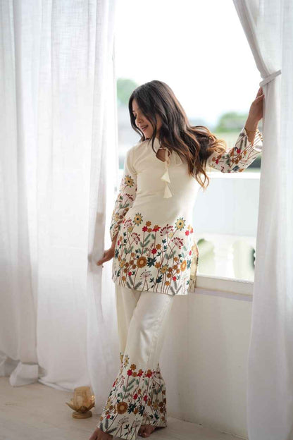 Floral Print Kurta Pant Set for Women