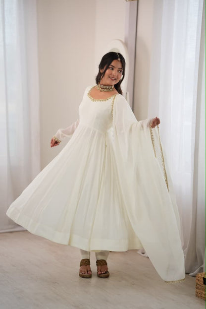 Designer Mal Chanderi Anarkali