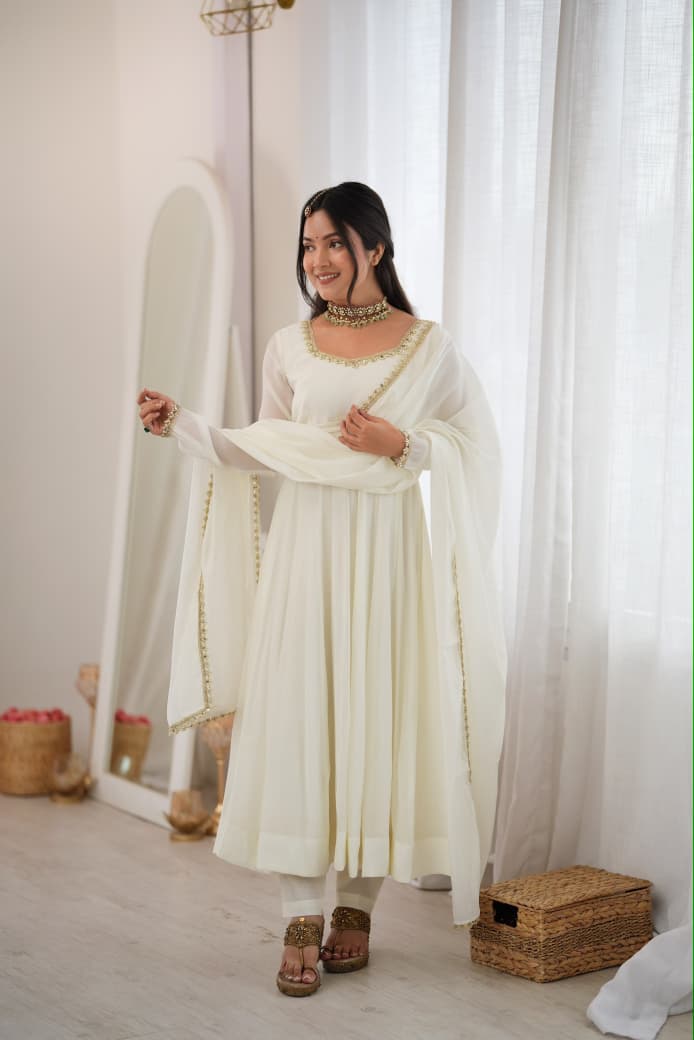 Mal Chanderi Wedding Wear Anarkali