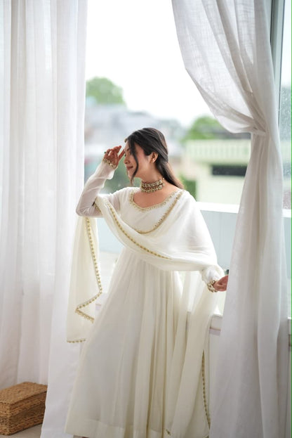Pure Mal Chanderi Anarkali Gown