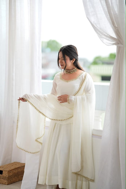 Women's Mal Chanderi Anarkali Set