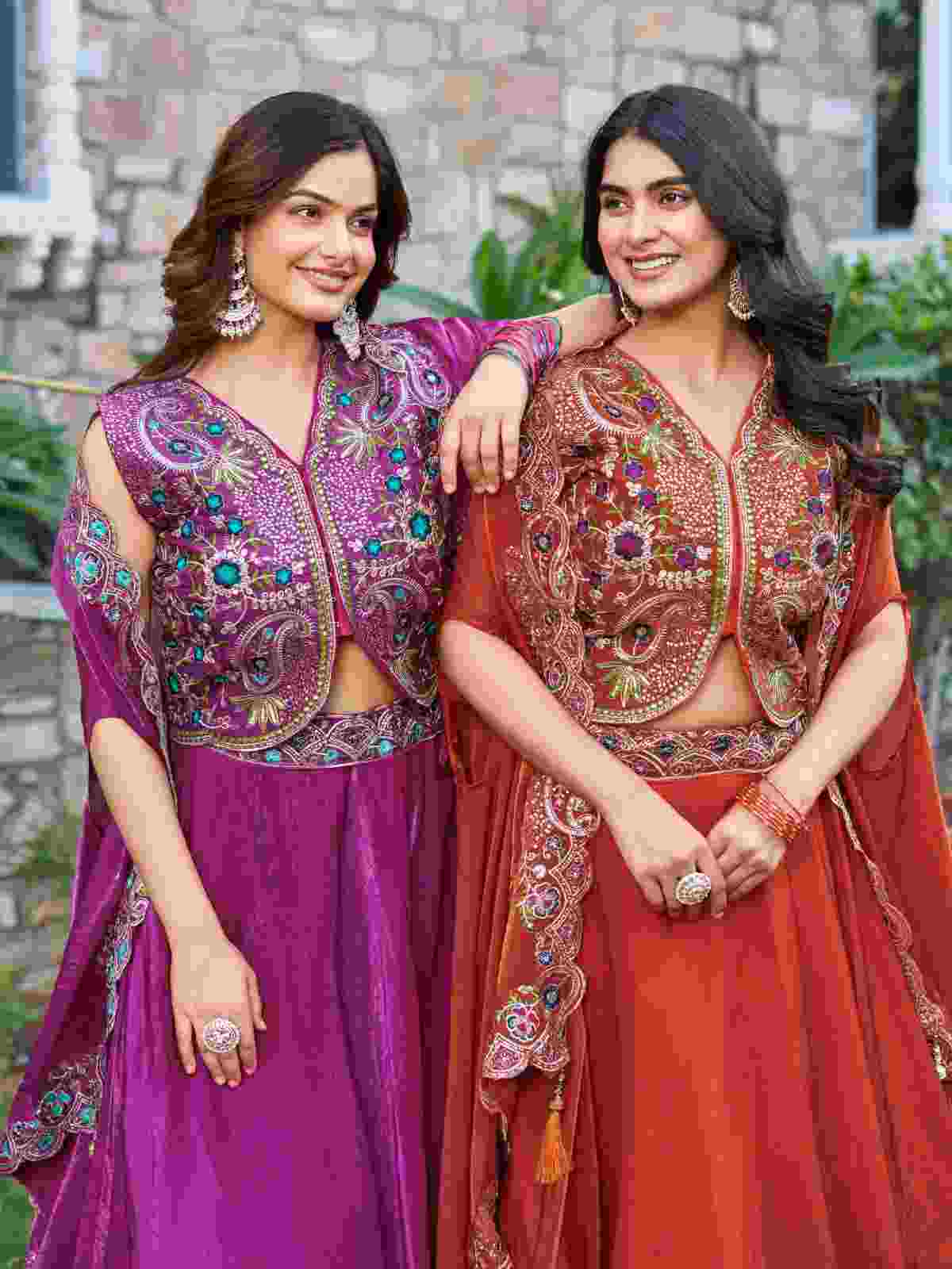 Fendy Silk lehenga with embroidered dupatta