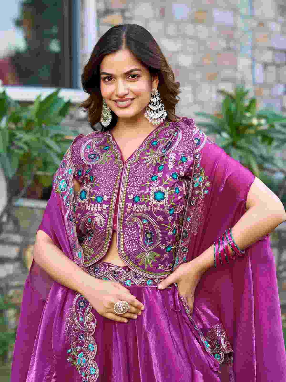 Fendy Silk embroidered wedding lehenga