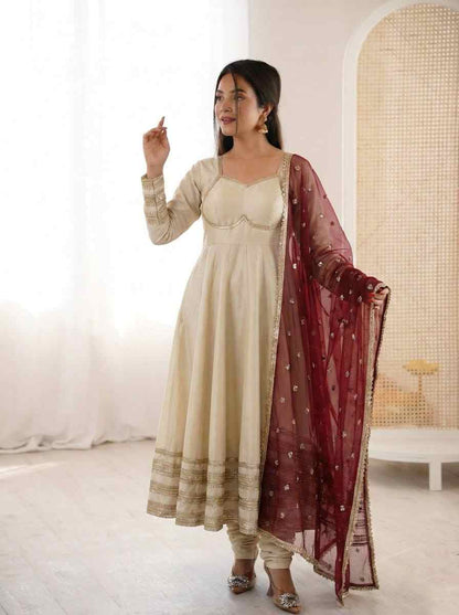 Cosmos Gold festive Anarkali outfit