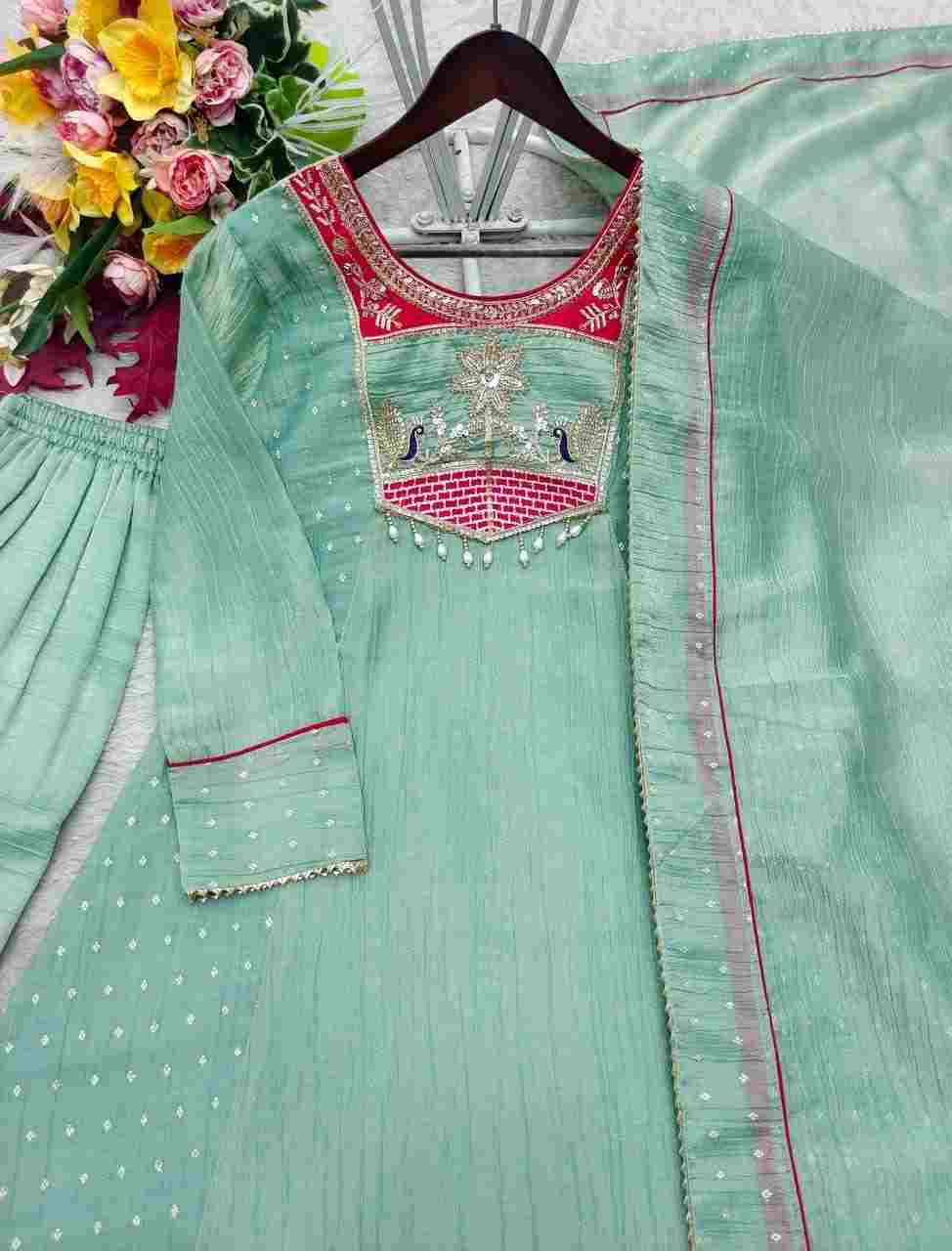 Designer Salsa Silk embroidered outfit