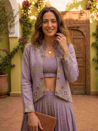 Designer Zazu Silk lehenga with jacket