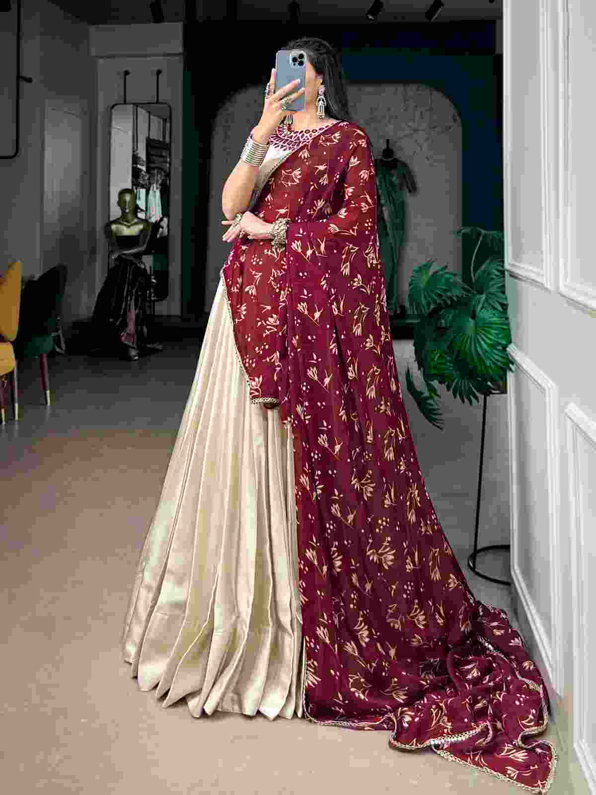 Monga Silk Navratri Lehenga for Garba and Dandiya Celebrations