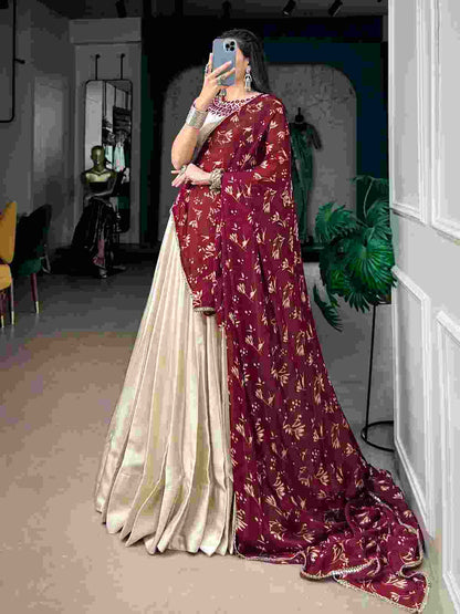 Monga Silk Navratri Lehenga for Garba and Dandiya Celebrations