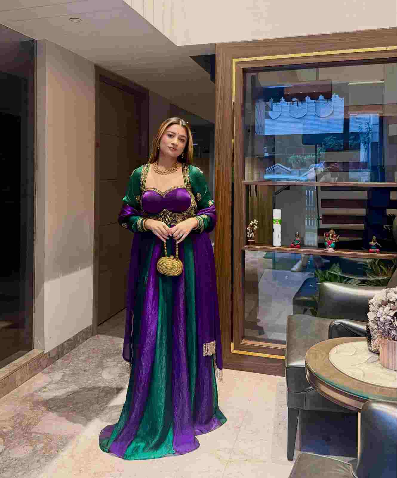 Designer Anarkali Suit with 5.50 Meter Flair