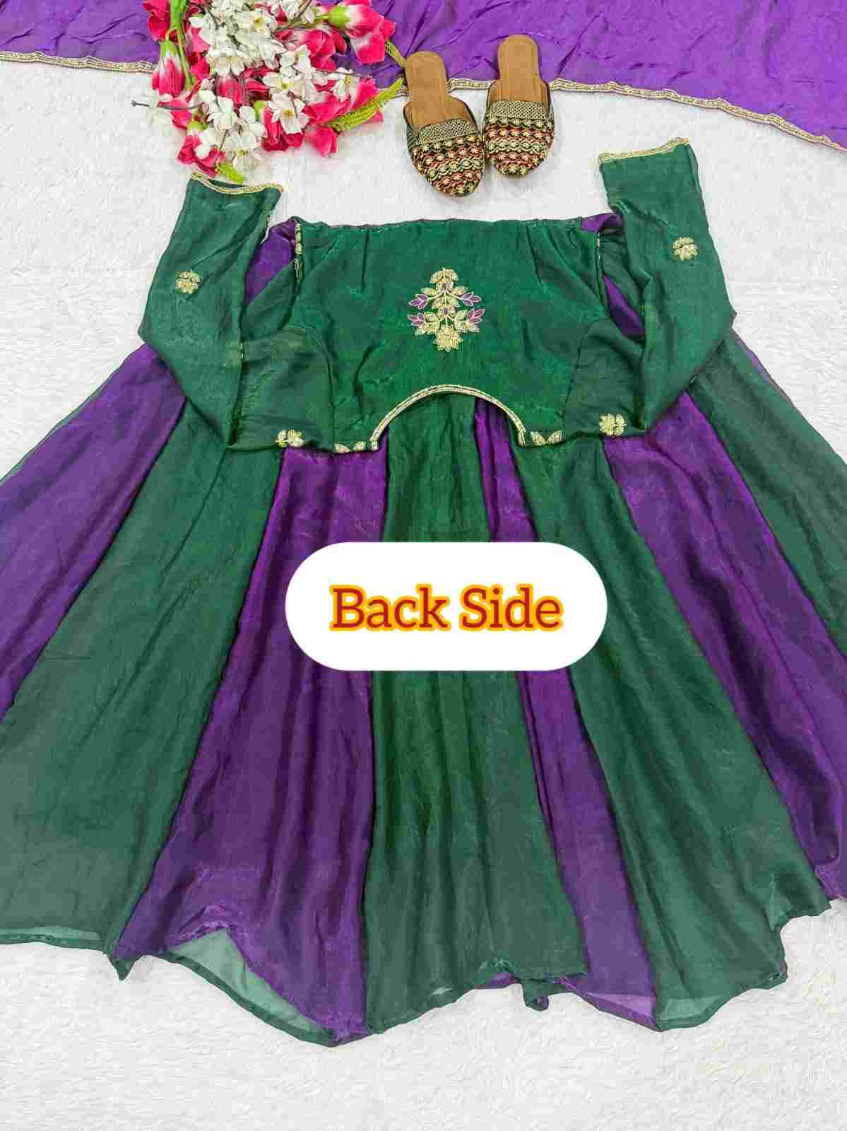 Heavy Fandy Silk Designer Anarkali Suit Front View