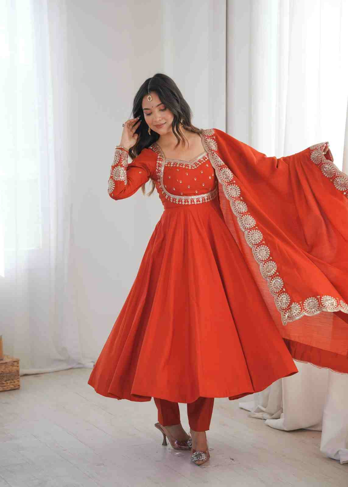 Sequence embroidery festive Anarkali outfit