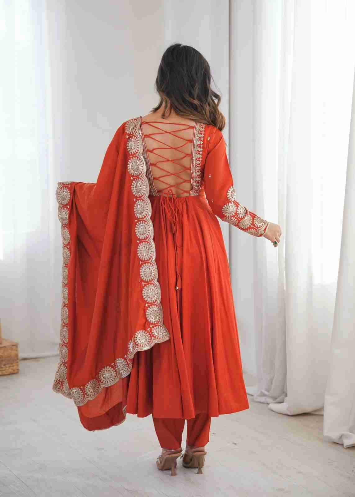Women's wedding wear Anarkali three piece set