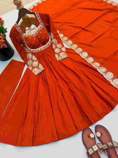 Full sleeve embroidered Anarkali gown