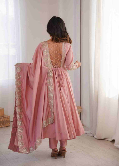 Women's festive Anarkali three piece set