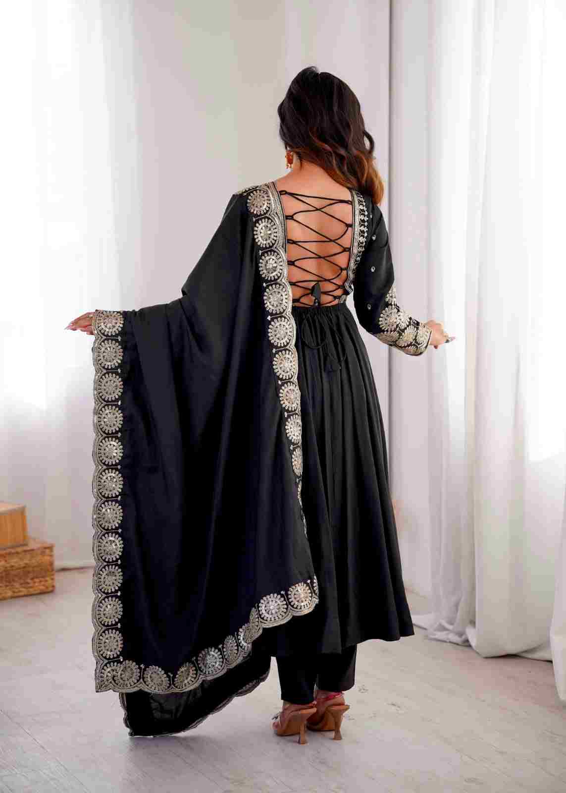 Women's embroidered Anarkali three piece outfit