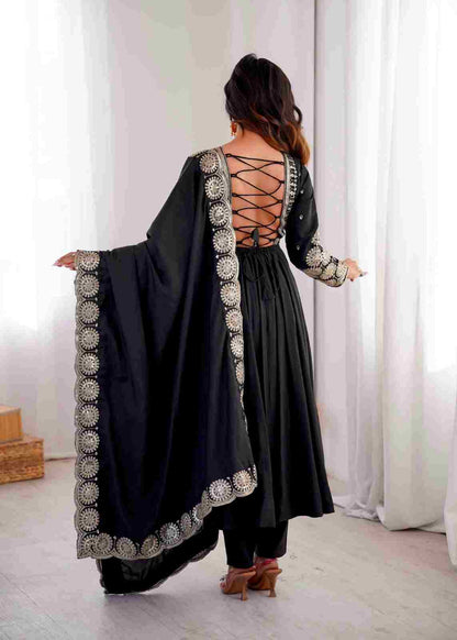 Women's embroidered Anarkali three piece outfit